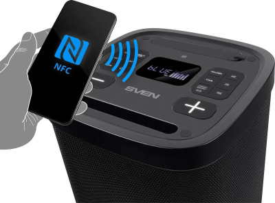 ��������� ������� 2.0 SVEN PS-950 ������ (2x80 W, IPx4, mini Jack, 2 � 6.35 �� Jack, USB, NFC, Bluetooth, FM, micro SD, ���, 2 x 4400 �A, LED ���������)