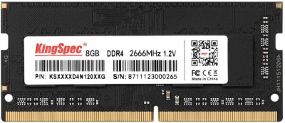 ����������� ������ 8Gb DDR4 2666MHz KingSpec SO-DIMM (KS2666D4N12008G) 8 ��, DDR4, 21300 ��/�, CL19, 1.2 �