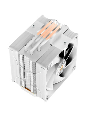 ����� Ocypus Iota A40 WH Dual Fan (220W, 4-pin PWM, LED temp., 156.7mm, Al/Cu, 4x6mm, 2x120mm, 77CFM, 29dBA, 2000RPM, S: 1851/1700/1200/115X, AM5/AM4, white)