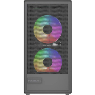 ������ Powercase Mistral SM02, Tempered Glass, 3x120mm FRGB fans, ������, mATX  (CMMSM02B-L3)