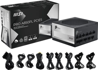 ���� ������� �� MSI 850W PRO A850PL PCIE5, 80+ Platinum, ATX 3.1, ������ (306-7ZPLY)