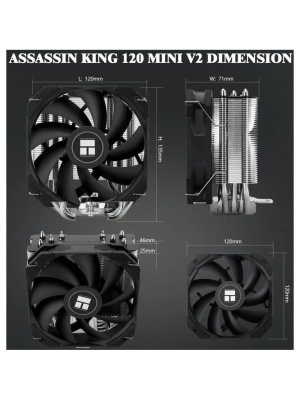 ����� Thermalright Assassin King 120 MINI V2 LGA115X/1200/1700/AM4/AM5 (120mm PWM Fan, ������ ���������, 5 ����. ������ 6��) / TRAK120MV2