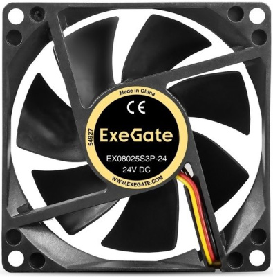 Exegate EX297083RUS ���������� 24� DC ExeGate EX08025S3P-24 (80x80x25 ��, Sleeve bearing (��������� ����������), 3pin, 2850RMP, 28dBA)
