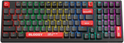 ���������� A4Tech Bloody WS98 Black ������������ (BT/Radio), ������������, ������������� BLMS Red Plus, �������� ����, ��������� ������, USB