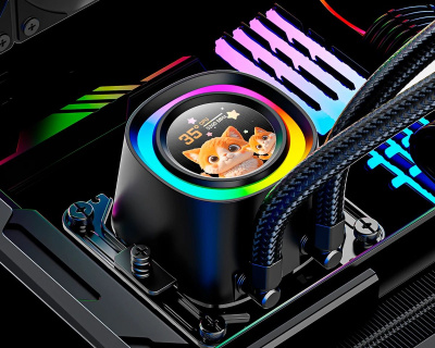 �������� �������� ���������� ID-COOLING FX240 LCD LGA1851/1700/1200/115X/AM4/AM5 (6��/���,TDP 300W, ARGB FAN and PUMP, LCD Display, PWM, DUAL FAN 120mm) RET