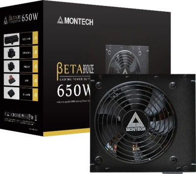 ���� ������� Montech BETA 650W / ATX 2.43, APFC, 80 PLUS Bronze, Japan main caps, 120mm fan, non-modular