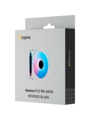 ����� ��� ������� Ocypus Gamma F12 WH ARGB REVERSE BLADE (120x120x25mm, 4-pin PWM, ARGB, 50CFM, 31dBA, 1600RPM, White)