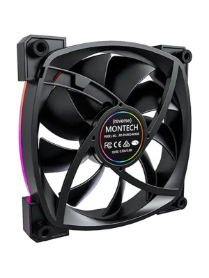 ���������� Montech RX120 PWM Reverse Black / 120mm, 4pin PWM, 3pin ARGB, 800-1600RPM, 59.0CFM, 27.0dBA, Rifle bearing / RX120B
