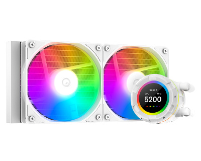 �������� �������� ���������� ID-COOLING SL240 XE WHITE LGA20XX/1700/1200/115X/AM5/AM4 (TDP 300W, PWM, LCD Display, DUAL ARGB FAN 120mm, �����) RET