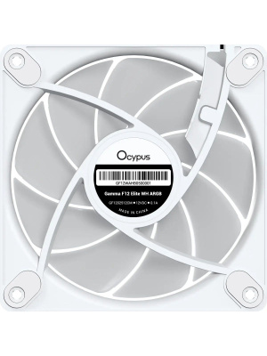 �������� ������������ (3 ��) Ocypus Gamma F12 Elite WH ARGB 3 IN 1, 120x120x25mm, 4-PIN PWM, 600-1800 RPM, 26 DBA MAX, HYDRO BEARING