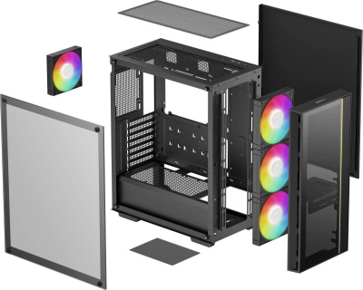 ������ �� DeepCool Matrexx 55 V4 C, Midi-Tower, ��� ��, ������ (R-MAREXX55-BCADA4-G-4)