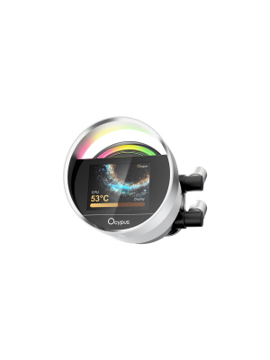 ������� �������� ���������� Ocypus Sigma L24 WH ARGB, 240mm, LCD Pump 2.4", 2x120mm ARGB fans, LGA115X/1200/1700/18XX, AM4/AM5