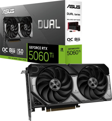 ���������� ASUS NVIDIA GeForce RTX 5060 Ti OC 8GB GDDR7 DUAL-RTX5060TI-O8G Ret 90YV0MP2-M0NA00