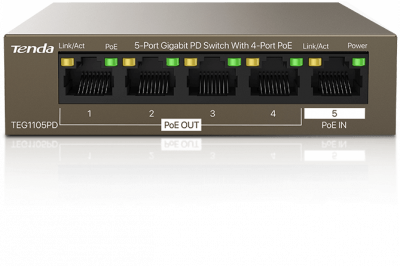 ���������� TENDA G1105PD (IP-COM) (5 ������ Ethernet 10/100/1000 ����/���, 4xPoE IEEE 802.3af 15.4W (max 30W))