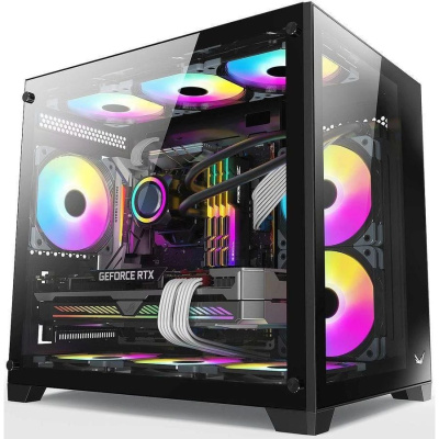 ������ MiniTower FORMULA (AEROCOOL) CRYSTAL Z5 black (mATX, ��� ��, 2xUSB Type-A+USB Type-C) (Crystal Z5 Black)