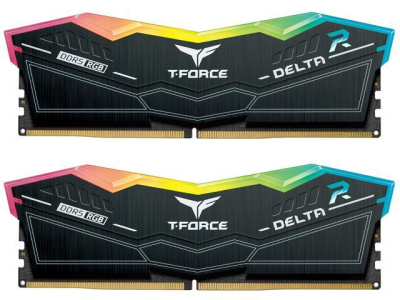 ������ ������ 64GB (2x32GB) TEAMGROUP T-Force Delta RGB, DDR5, 6000MHz, CL38 (38-38-38-78), 1.3V / FF3D564G6000HC38ADC01 / Black