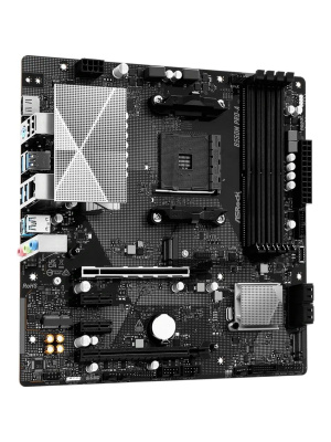 ����������� ����� ASROCK B550M PRO-A, AM4, B550, 4*DDR4, 4*SATA, 2*M.2, 5*USB 3.2, 2*USB 2.0, Type-C, 6*PCIx16, 1*PCIx1, 1xM.2 (Key E), HDMI, mATX