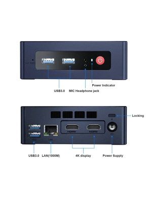 ����-�� Beelink Mini S, Intel Celeron N5095/8 �� DDR4/256 �� SSD/Intel UHD Graphics/Windows 11 Pro, ����� (BL/MINI S/N5095/8G/256G/Navy Blue)