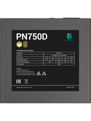 ���� ������� Deepcool GAMERSTORM PN750D (ATX 3.1, 750W, PWM 120mm fan, Active PFC, 80+ GOLD, Gen5 PCIe) RET