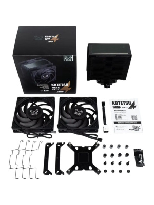 ����� ��� ���������� Scythe Kotetsu Mark 4 DBE (200W, 4-pin PWM, 155mm, Al/Cu, 4x6mm, 2x120mm, 60.29CFM, 26.88dBA, 2000RPM, S: 1851/1700/1200/115X, AM5/AM4, black)