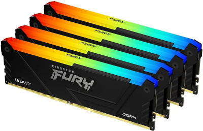 ������ DDR4 4x8GB 3200MHz Kingston KF432C16BB2AK4/32 Fury Beast Black RGB RTL PC4-25600 CL16 DIMM 288-pin 1.35� dual rank Ret