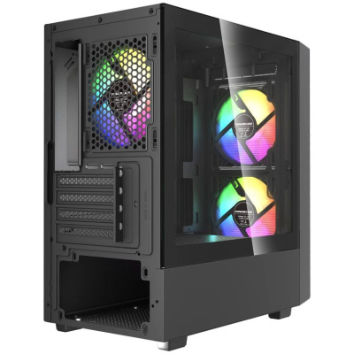 ������ Powercase Mistral SM02, Tempered Glass, 3x120mm FRGB fans, ������, mATX  (CMMSM02B-L3)