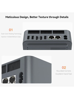 ����-�� Beelink EQR7, AMD Ryzen 7 7735HS/24 �� LPDDR5/500 �� SSD/AMD Radeon Graphics/��� ��, ����� (BL/EQR7-LP/7735HS/24G/500G/Milky Grey)