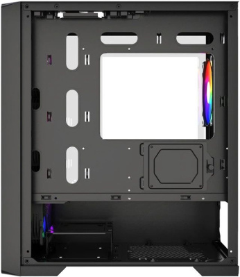 ������ Powercase ByteFlow Micro Black LE, Tempered Glass, 4� 120mm ARGB PWM fans, ������, mATX  (CAMBFB-A4-LE)