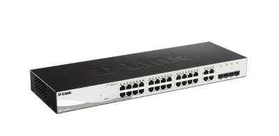����������/ DGS-1210-28/FL Managed L2 Switch 24x1000Base-T, 4xCombo 1000Base-T/SFP, Surge 6KV, CLI