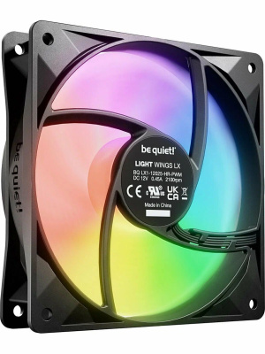 ����� ��� �������/ Case Cooler be quiet! LIGHT WINGS LX 120mm PWM high-speed (120x120x25mm, 4-pin PWM, ARGB, 61.8CFM, 30.9dBA, 2100RPM, Black)