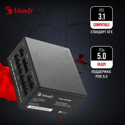 ���� ������� Bloody ATX 850W BD-PS850G 80+ gold (20+4pin) APFC 120mm fan 12xSATA Cab Manag RTL