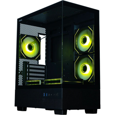 ������ XASTRA Q400M 5ARGB-C6-UC Black mATX/Aquarium/Screewless/ 5x120mm ARGB PWM FM fans/Argb+PWM HUB 6port/ Type-C/ Q400M-5FM12A-C6-UC