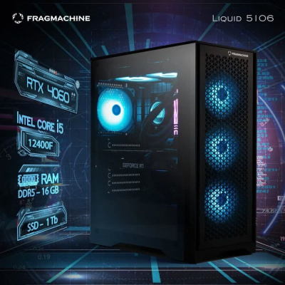 ��������� ���� Fragmachine Liquid 5107, Intel Core i5-13400F/32 �� DDR5/1024 �� SSD/NVIDIA GeForce RTX 4070 (12 ��)/��� ��, ������ (L5134R4070)