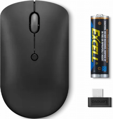 ����  Lenovo 400 USB-C Wireless Compact ����������, ������������ (����������), 2400 dpi, USB, ����: ������