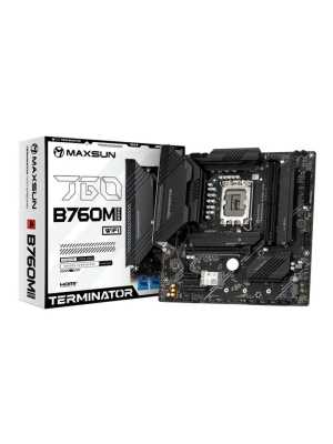 ����������� ����� MAXSUN MS-Terminator B760M GKD5 WIFI (Socket 1700, mATX, 2*DDR5(96Gb), DP/HDMI, 4*SATA3, 3*M.2, 1xPCI-Ex16/1*PCIEx4/1*PCIEx1, 6*USB 2.0, 2*USB 3.2, LAN 1*2.5G, Wi-Fi 6, RTL)