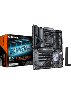 ����������� ����� Gigabyte B550 X EAGLE WF6E Soc-AM4 AMD B550 4xDDR4 ATX AC`97 8ch(7.1) 2.5Gg RAID+HDMI
