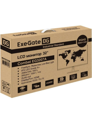 ������� ExeGate 31.5"�EG3207A Combat  {IPS 2560x1440 165Hz 1ms 300cd 1000:1 178/178 2xHDMI DisplayPort USB} [EX297299RUS]