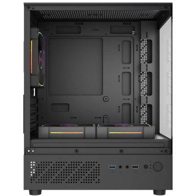 ������ Powercase Vision Micro M1 ARGB, Tempered Glass, 3x 120mm ARGB fans, ������, mATX  (CVMM1B-A3)