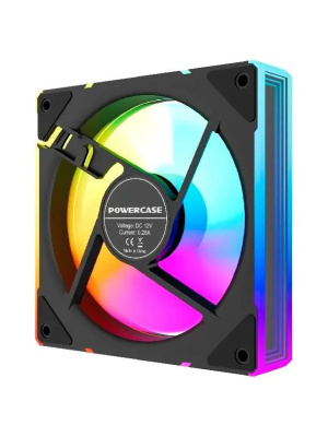 ���������� Powercase (M61-12 ARGB) Black 120x120x25�� (PWM, 4pin PWM (M+F)+ 3pin ARGB (M+F), 600-1500�10% ��/���) Bulk