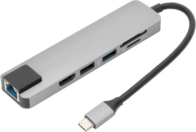 ������� Bion BXP-A-USBC-MULTI-01 USB-C - 2�USB-C/2�USB-A 3.0/HDMI/SD/TF/RJ-45 100 ��/�, 60W, ����� ������ 20 �� 