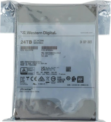 Ƹ����� ���� 24TB SATA-III WD Ultrastar DC WUH722624ALE6L4 HC590 (0F65684)