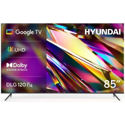 ��������� LED Hyundai 85" H-LED85BU7011 Google TV Metal ������/������ 4K Ultra HD 60Hz DVB-T DVB-T2 DVB-C DVB-S DVB-S2 USB WiFi Smart TV