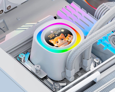 ������� ����������� ���������� ID-COOLING FX360 LCD WHITE , �����, retail