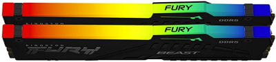 ����������� ������ DDR 5 DIMM 64Gb PC44800, 5600Mhz, Kingston FURY Beast Black RGB CL40 (Kit of 2) (KF556C40BBAK2-64) (retail)