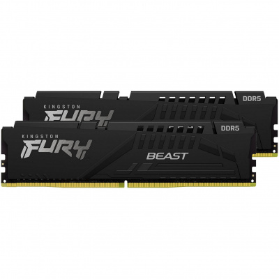 ����������� ������ 16Gb Kingston FURY Beast Black CL40, DDR 5, DIMM, PC44800, 5600Mhz, (Kit of 2) (KF556C40BBK2-16) (retail)