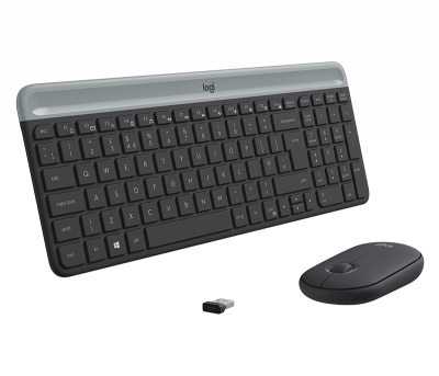 �������� (���������� + ����) Logitech Slim Wireless Keyboard and Mouse Combo MK470 GRAPHITE