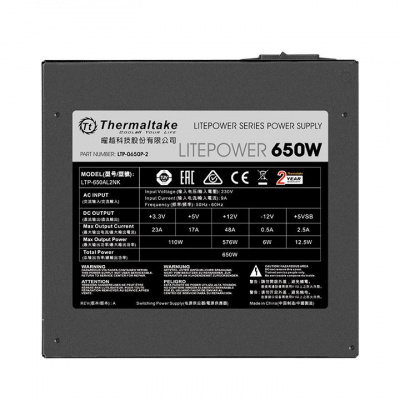 Thermaltake Litepower 650W PS-LTP-0650NPCNEU-2 / APFC