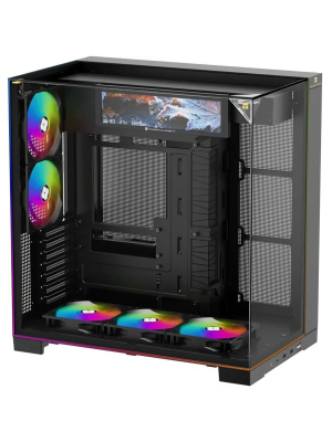 ������ Thermalright TR-A70 Vision FAN5-C / Black / TG / 5x120mm ARGB PWM Fans / ARGB Strip / 9.16'' LCD screen / USB TYPE-C / ATX  / TRA70VF5CB