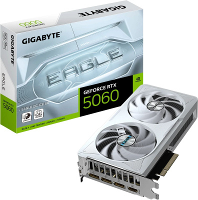 ���������� Gigabyte NVIDIA GeForce RTX 5060 Eagle OC 8��, GV-N5060EAGLEOC ICE-8GD, GDDR7, Ret
