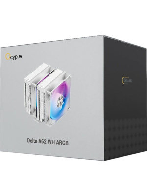 ����� Ocypus Delta A62 WH ARGB, 2x120mm ARGB FAN, Top Panel, 6 HEAT PIPES, 4-PIN PWM, 500-2000 RPM, 29DBA, HYDRO BEARING, LGA115X/1200/1700/18XX, AM4/AM5